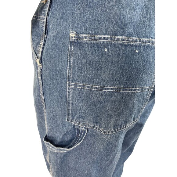 Walls Womens Blue Denim Overalls Relaxed Fit Adjustable Straps Workwear Sz 40x34 - Picture 10 of 13